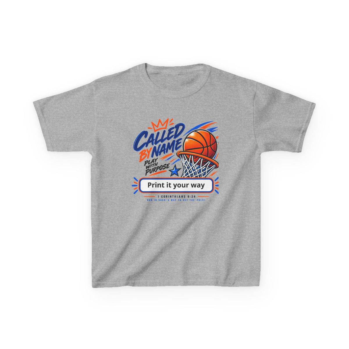 Youth basketball t-shirt, Called By Name hoop graphic Christian tee