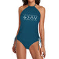 He Is Greater Christian Halter High Neck 2 - Piece Swimsuit Set for Women - ClaimedbyGodDesigns