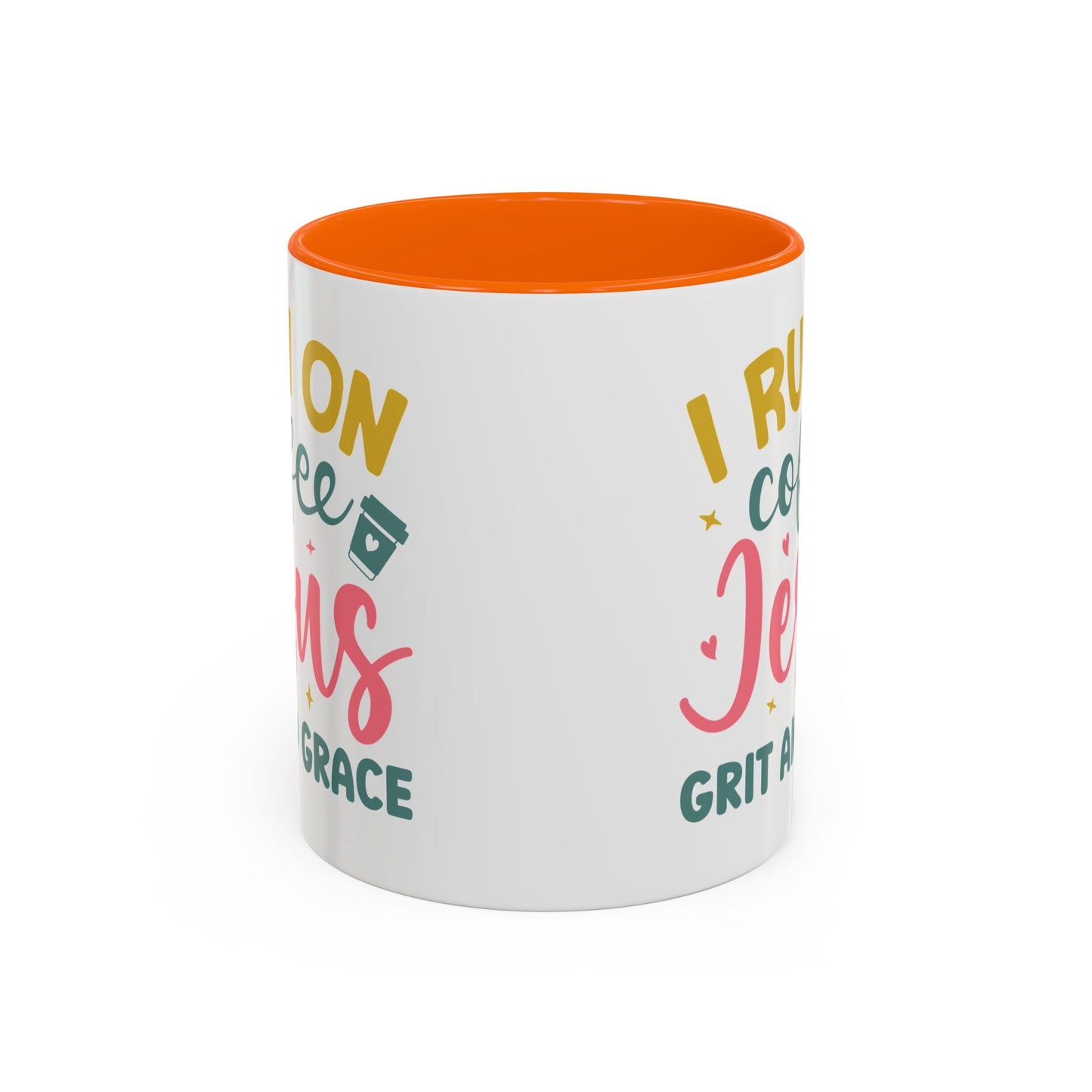 Inspirational Coffee Accent Mug - "I Run on Coffee & " - Perfect Gift for Faith & Coffee Lovers