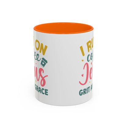 Inspirational Coffee Accent Mug - "I Run on Coffee & " - Perfect Gift for Faith & Coffee Lovers