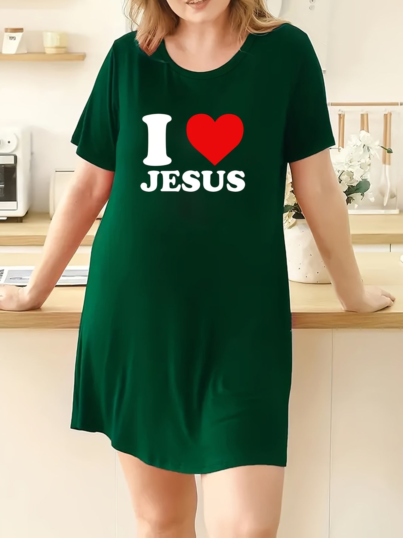 I Love Jesus Plus Size Women's Christian Pajamas claimedbygoddesigns