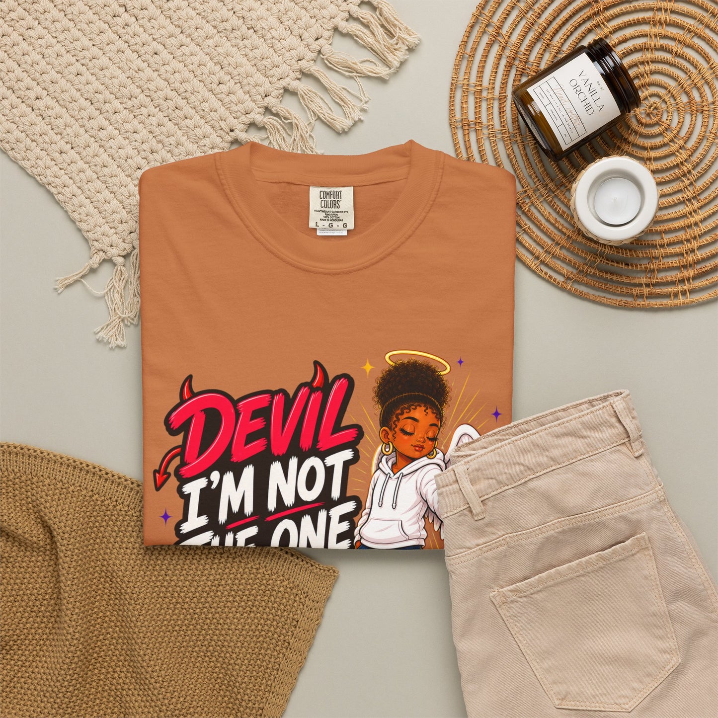 Devil I'm Not the One Today T-Shirt — Funny Angel vs Devil Graphic Tee - ClaimedbyGodDesigns