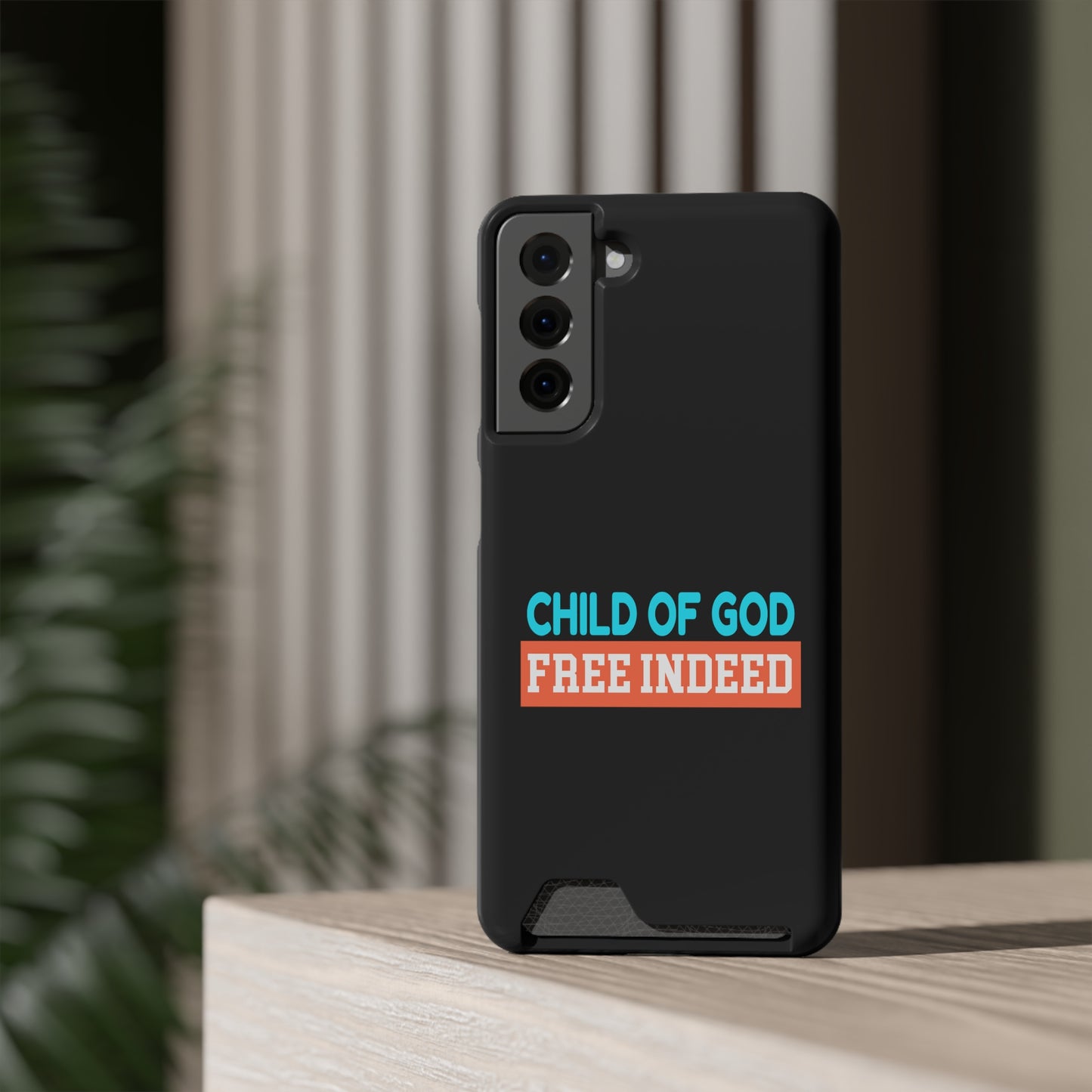 Child Of God Free Indeed Christian Phone Case With Card Holder Printify