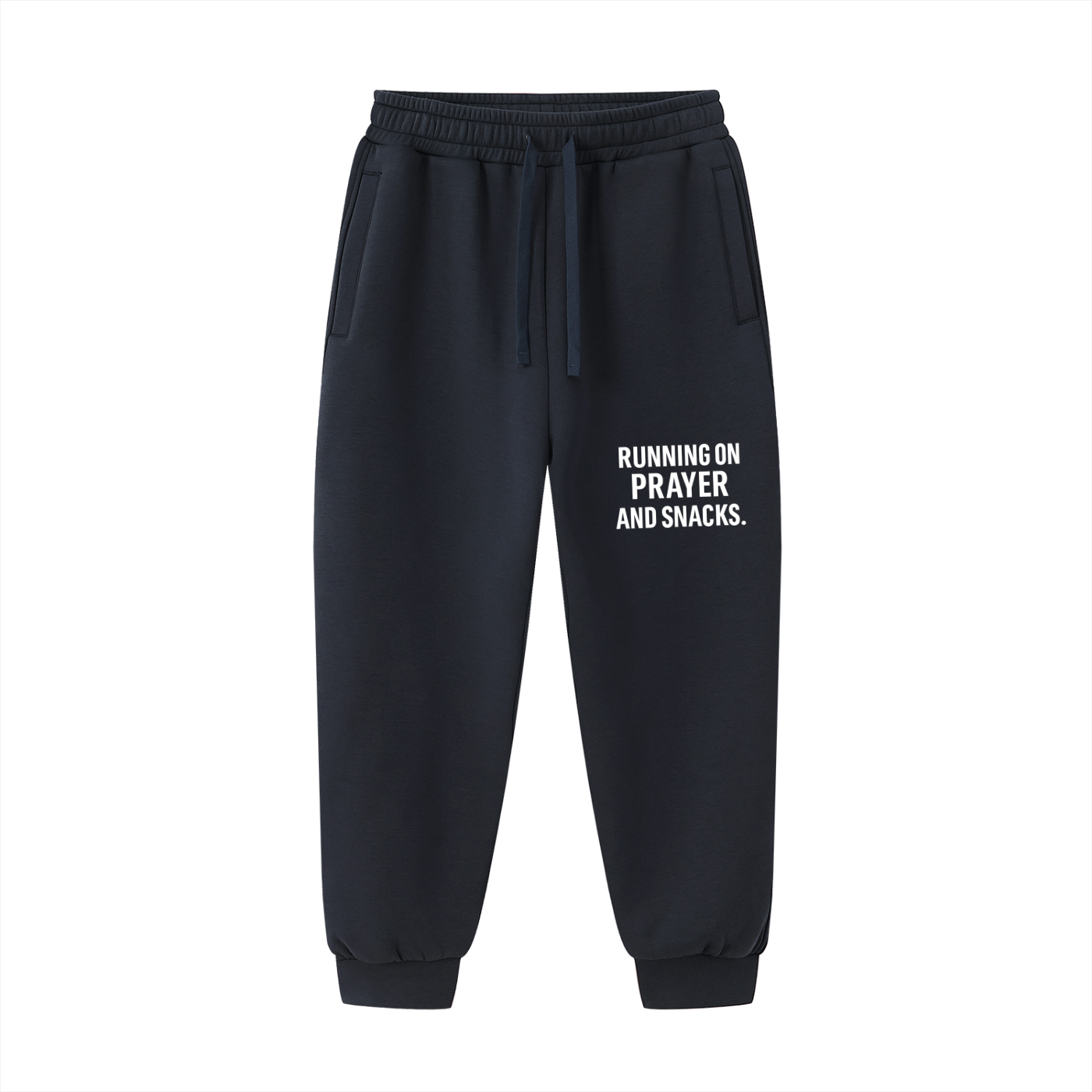 Running On Prayer And Snacks Unisex Christian Drawstring Jogged Sweatpants