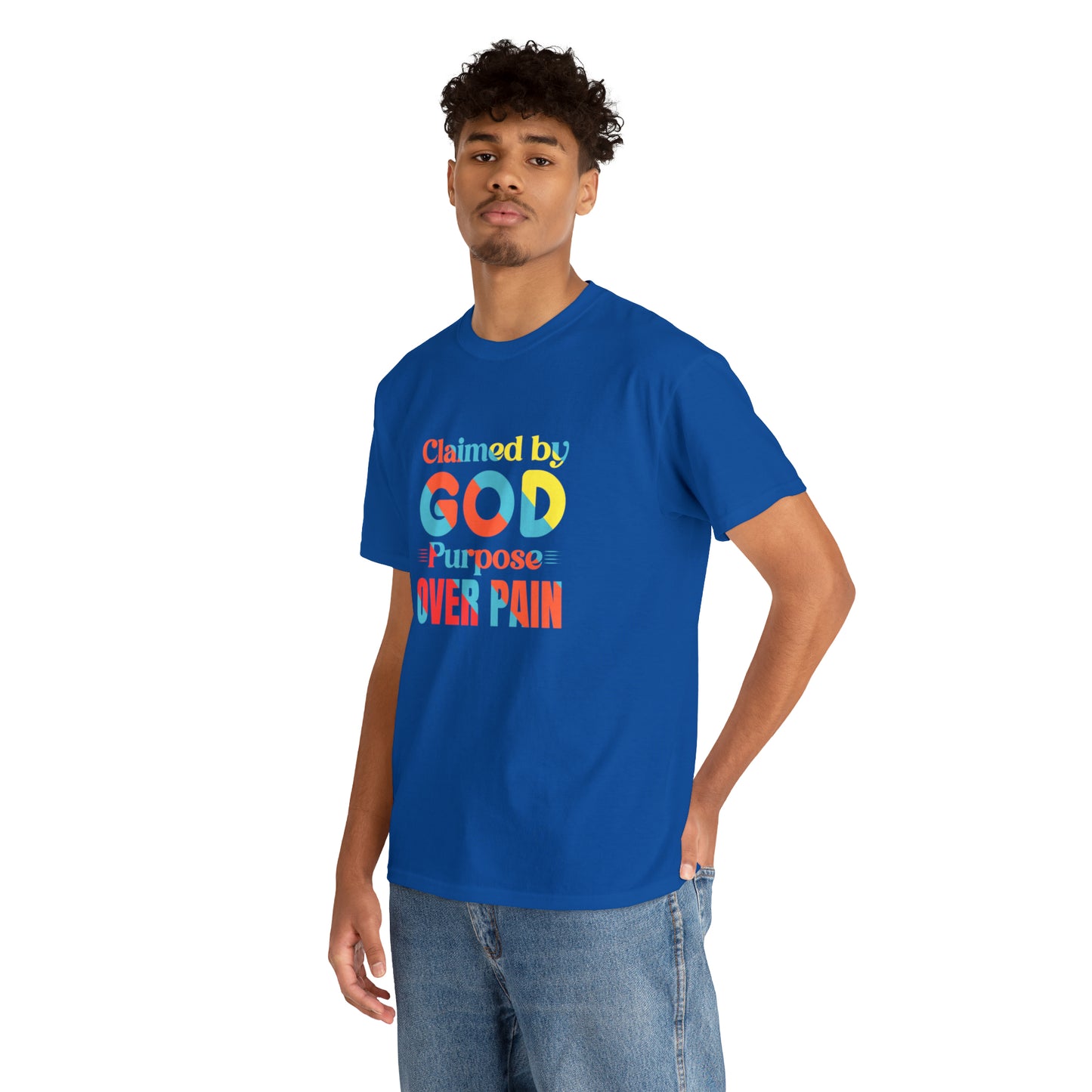 Claimed By God Purpose Over Pain Unisex Heavy Cotton Tee Printify