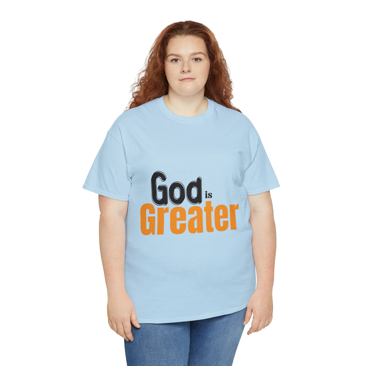 God Is Greater Unisex Heavy Cotton Tee Printify