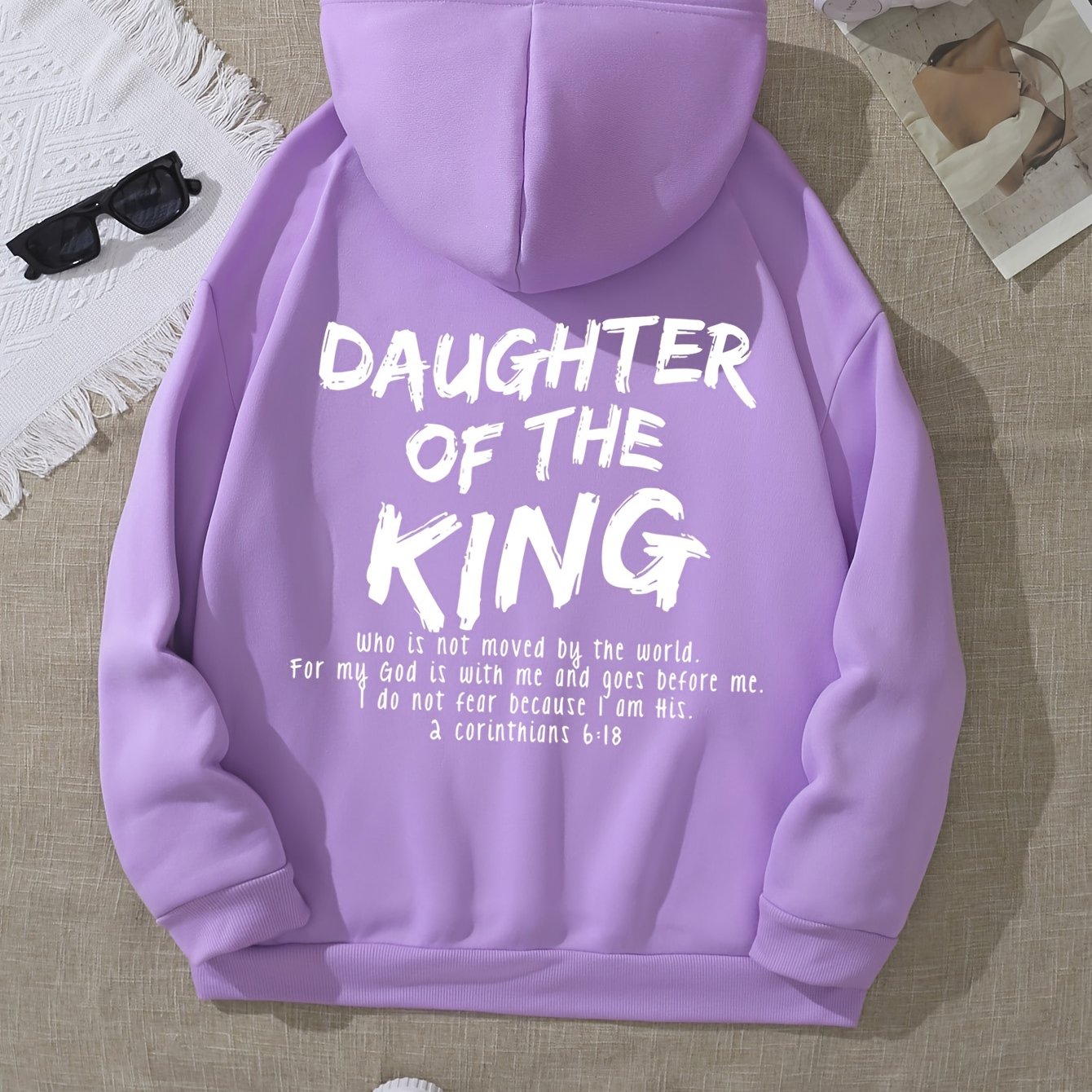 Daughter Of The King Women's Christian Pullover Hooded Sweatshirt claimedbygoddesigns