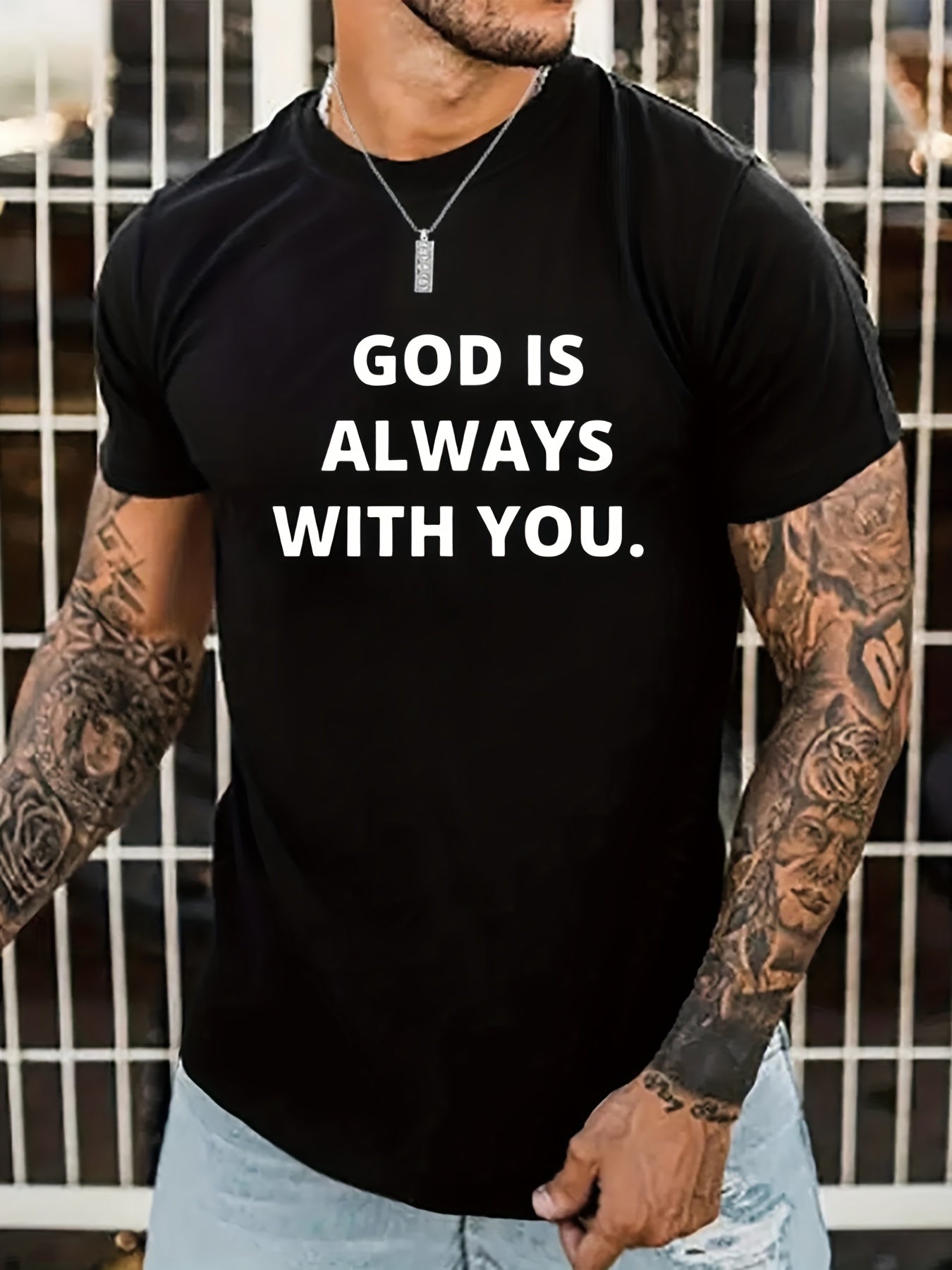 God Is Always With You Men's Christian T-shirt claimedbygoddesigns