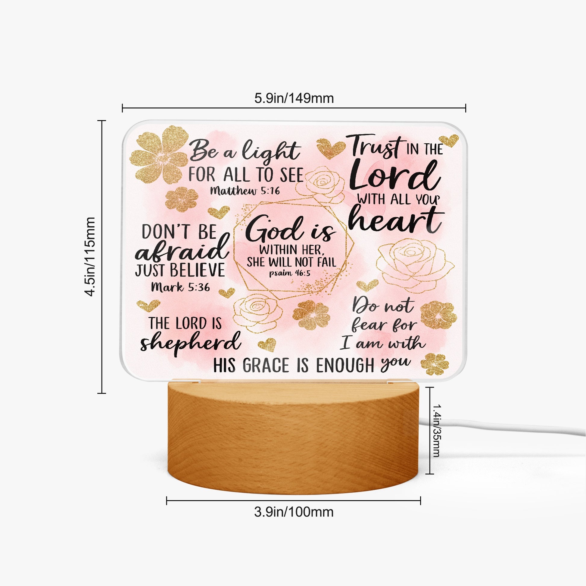 He Is Within Her Christian Acrylic Plaque with Stand - Rectangle - ClaimedbyGodDesigns