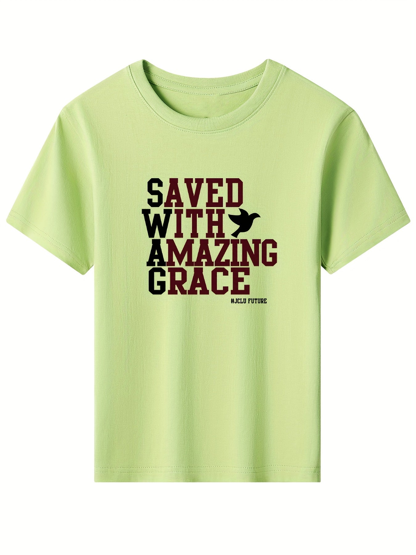 SAVED WITH AMAZING GRACE  Youth Christian T-shirt claimedbygoddesigns