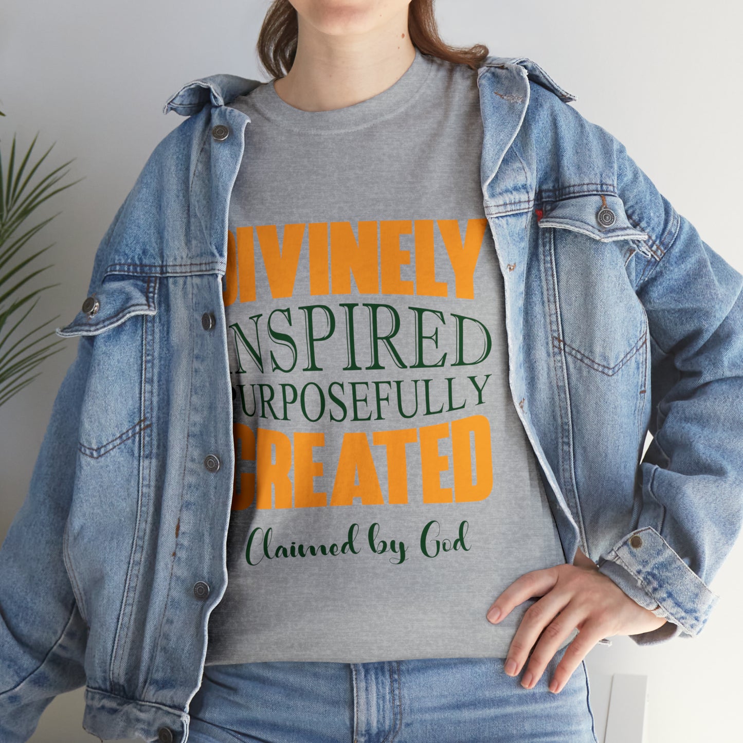 Divinely Inspired Purposefully Created Unisex Heavy Cotton Tee