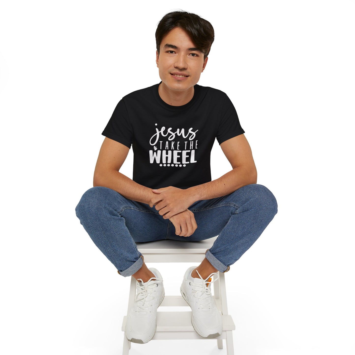 Jesus Take The Wheel Funny Unisex Christian Ultra Cotton Tee Printify