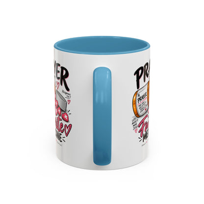 Prayer Is My Favorite Medicine Accent Coffee Mug – Inspirational Religious Gift