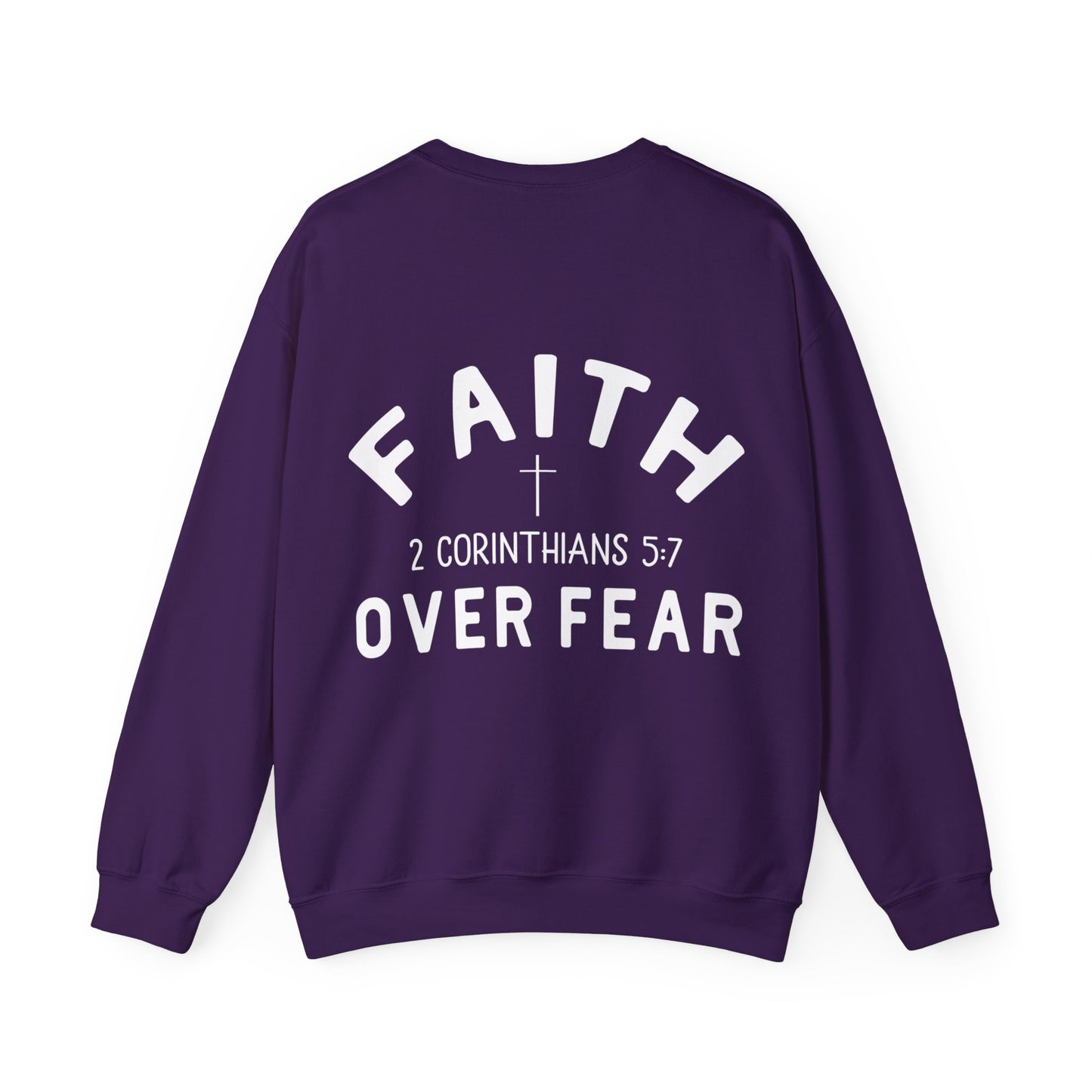 Faith Over Fear 3 Crosses  Unisex Heavy Blend™ Crewneck Christian Sweatshirt