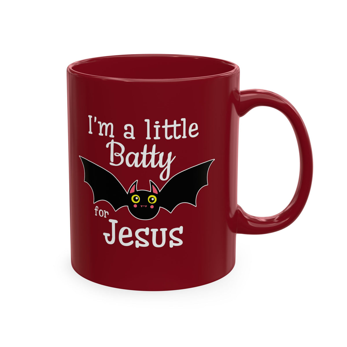 I'm a Little Batty for Jesus Mug – Christian Halloween Ceramic Coffee Cup
