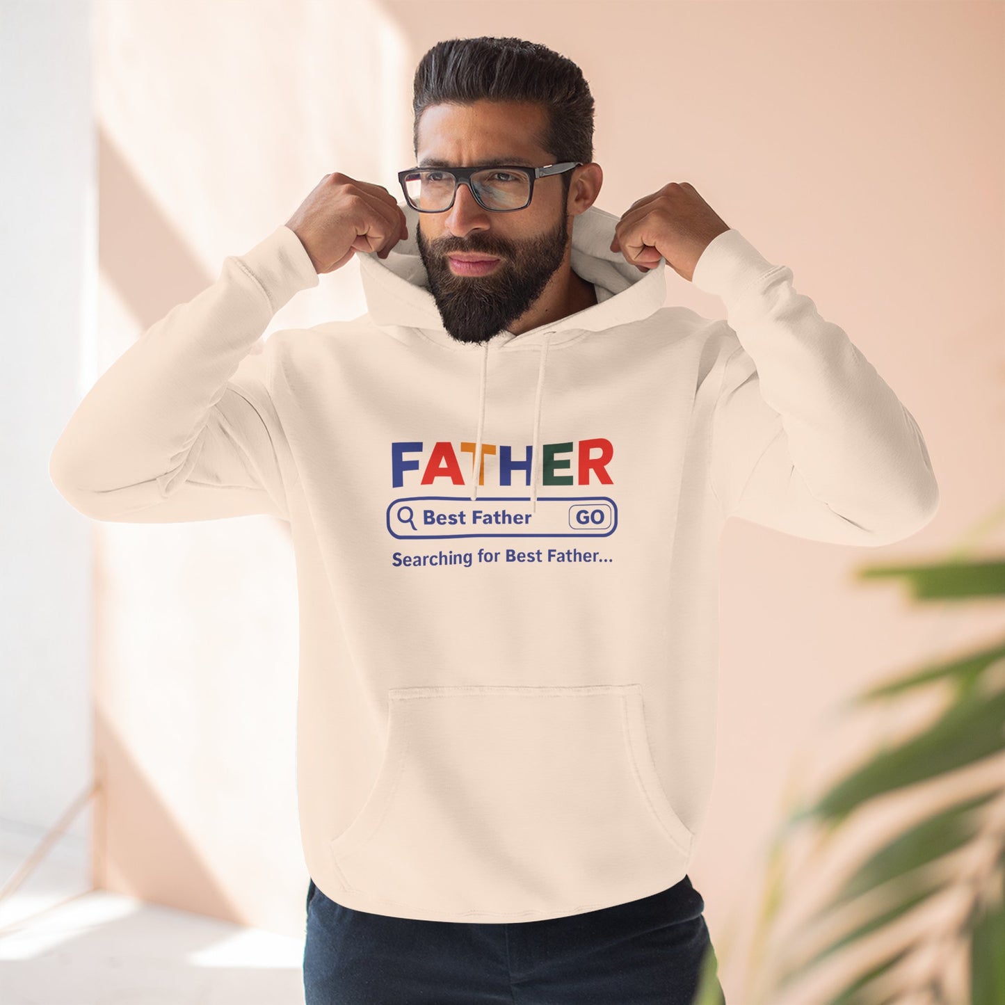 Father's Day Three - Panel Fleece Hoodie, Gift for Dad, Best Father Hoodie, Personalized Father Sweatshirt, Cute Dad Attire - ClaimedbyGodDesigns