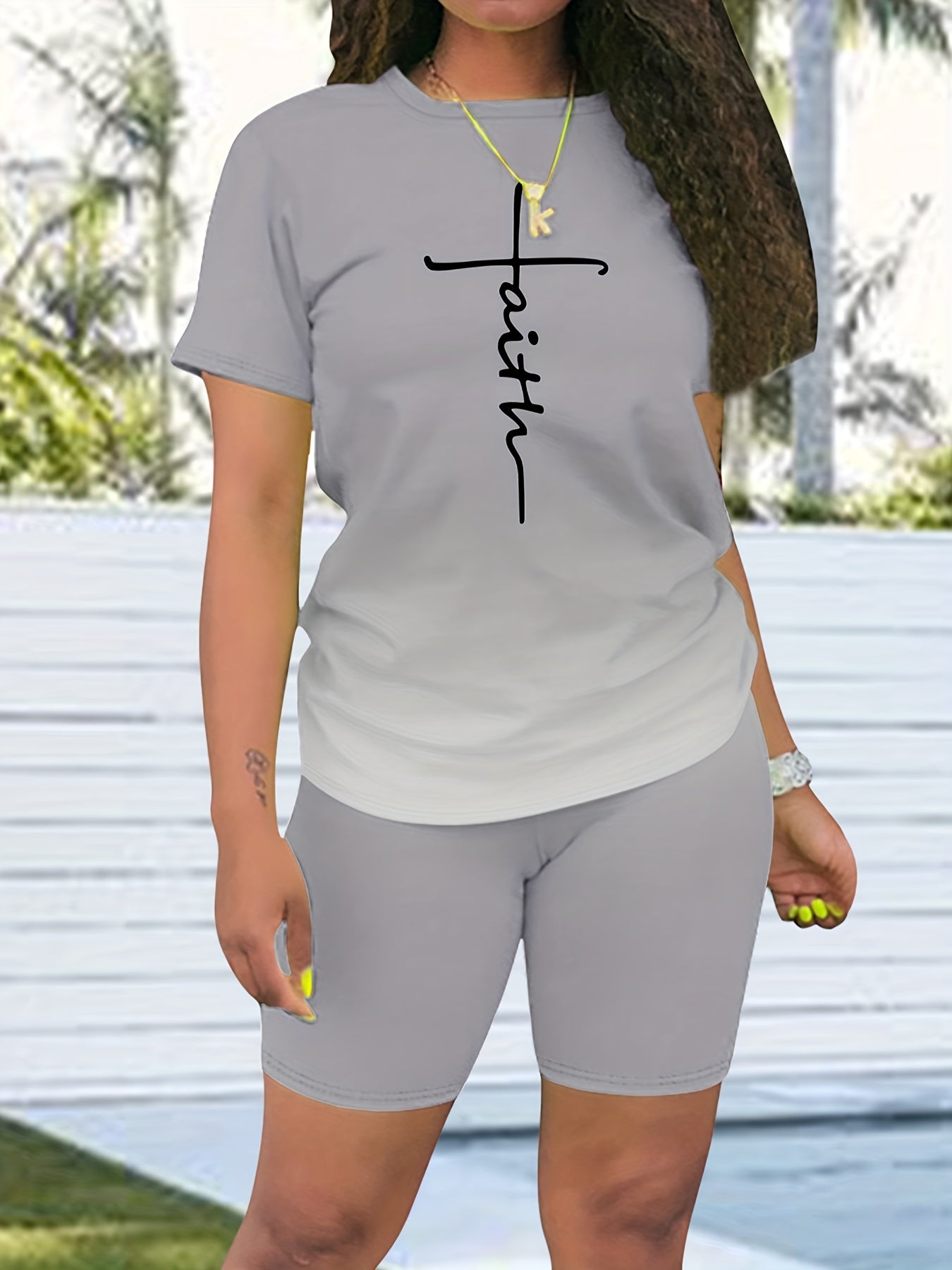 Faith Women's Christian Casual Outfit claimedbygoddesigns