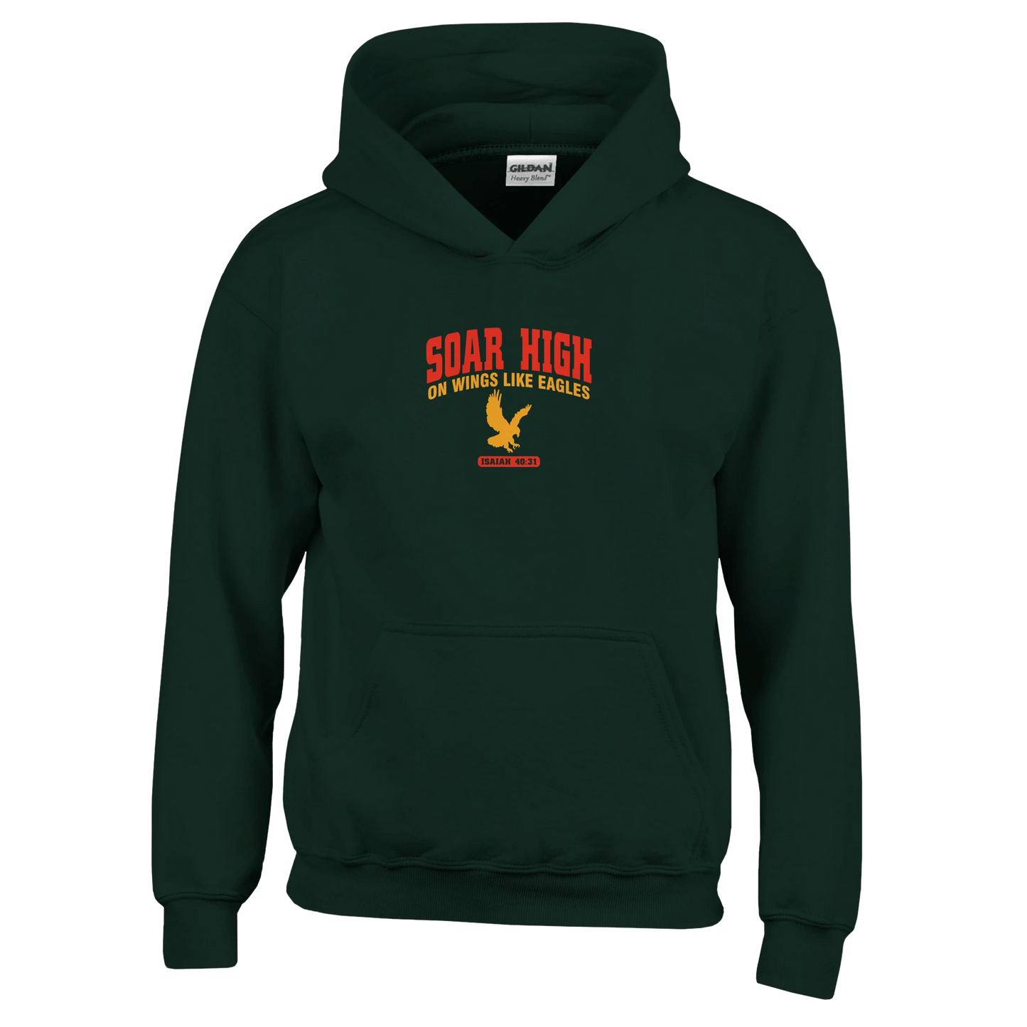 Soar High Youth Christian Pullover Hooded Sweatshirt - ClaimedbyGodDesigns