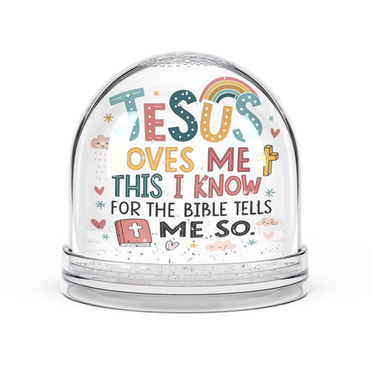 Christian Snow Globe, Religious Home Decor, Inspirational Gift, Christmas Decoration, He Loves Me This I Know - ClaimedbyGodDesigns
