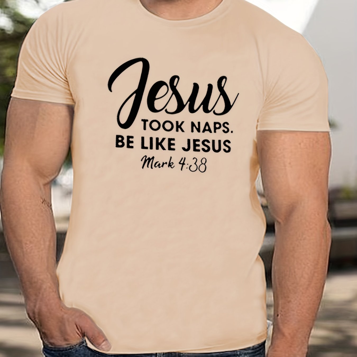 Mark 4:38 Jesus Took Naps Be Like Jesus Men's Christian T-shirt claimedbygoddesigns