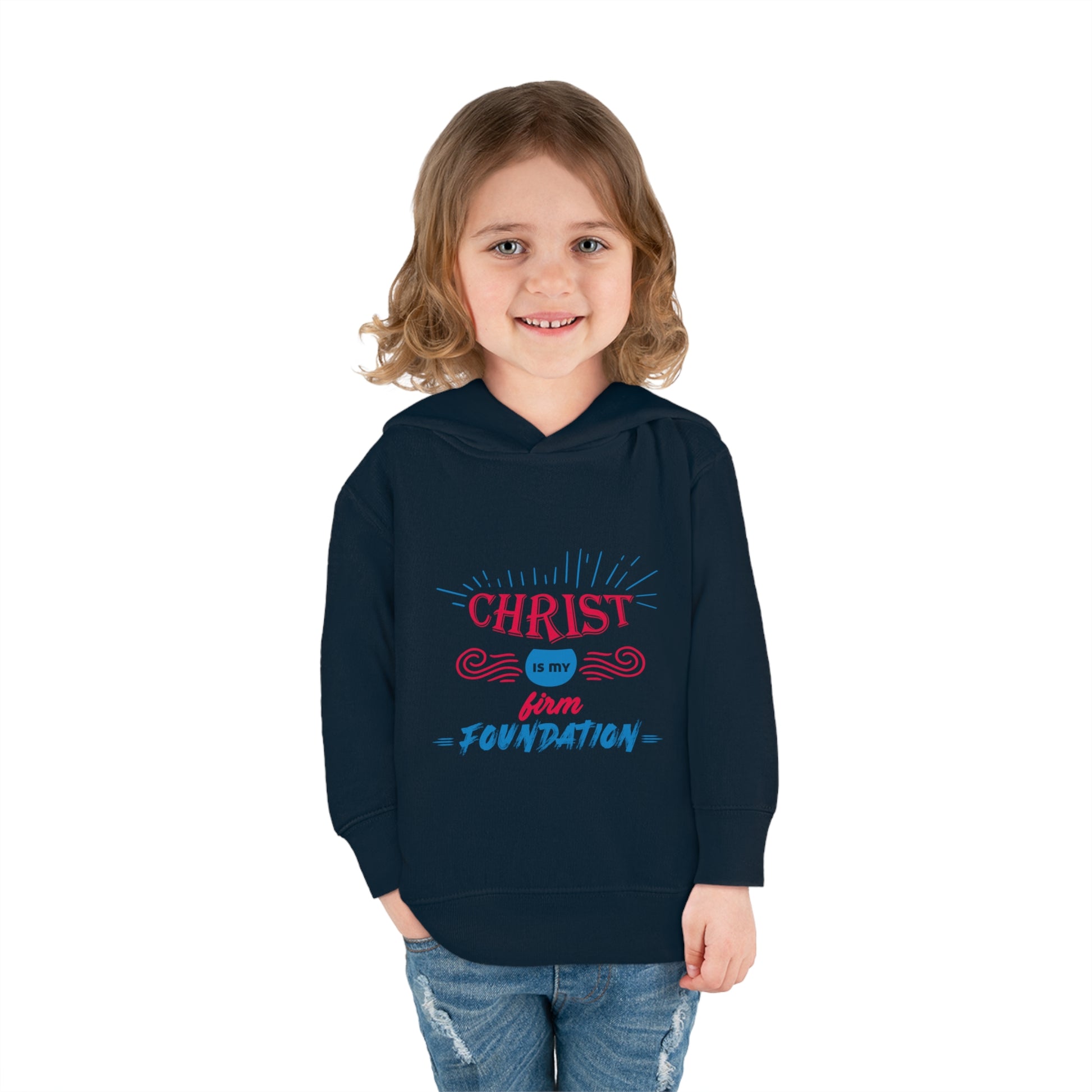 Christ Is My Firm Foundation Toddler Pullover Fleece Hoodie Printify