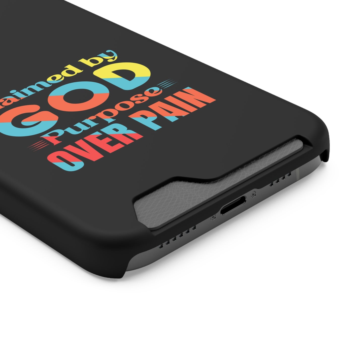 Claimed By God Purpose Over Pain Christian Phone Case With Card Holder Printify