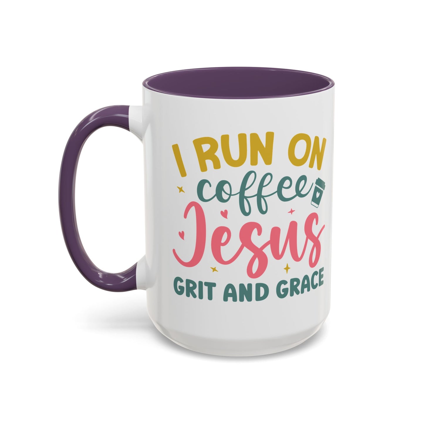 Inspirational Coffee Accent Mug - "I Run on Coffee & " - Perfect Gift for Faith & Coffee Lovers