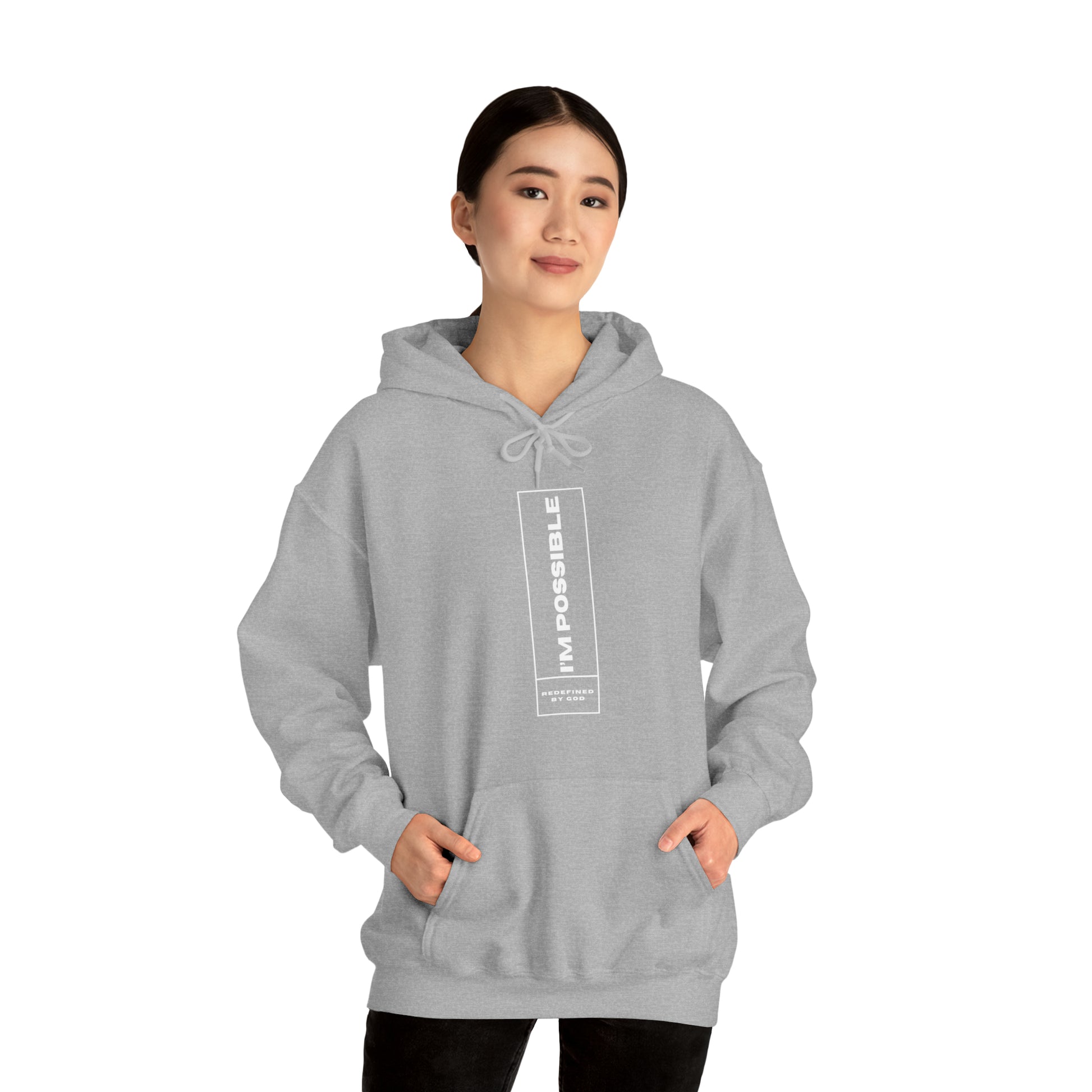 I'm Possible Redefined By God Unisex Hooded Sweatshirt Printify