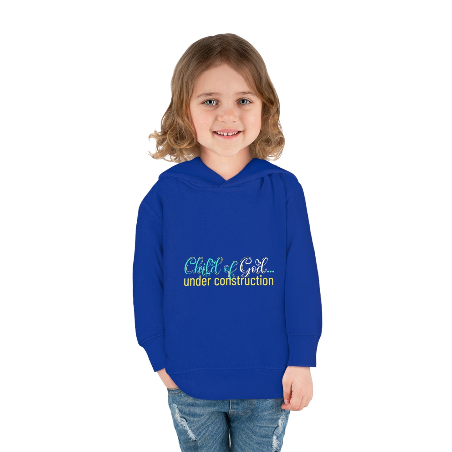 Child Of God Under Construction Toddler Christian Pullover Fleece Hoodie Printify