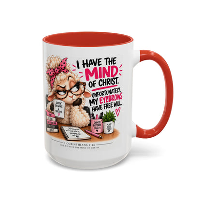 Christian Coffee Mug – "I Have the Mind of Christ" Funny Sheep Design (11/15 oz)