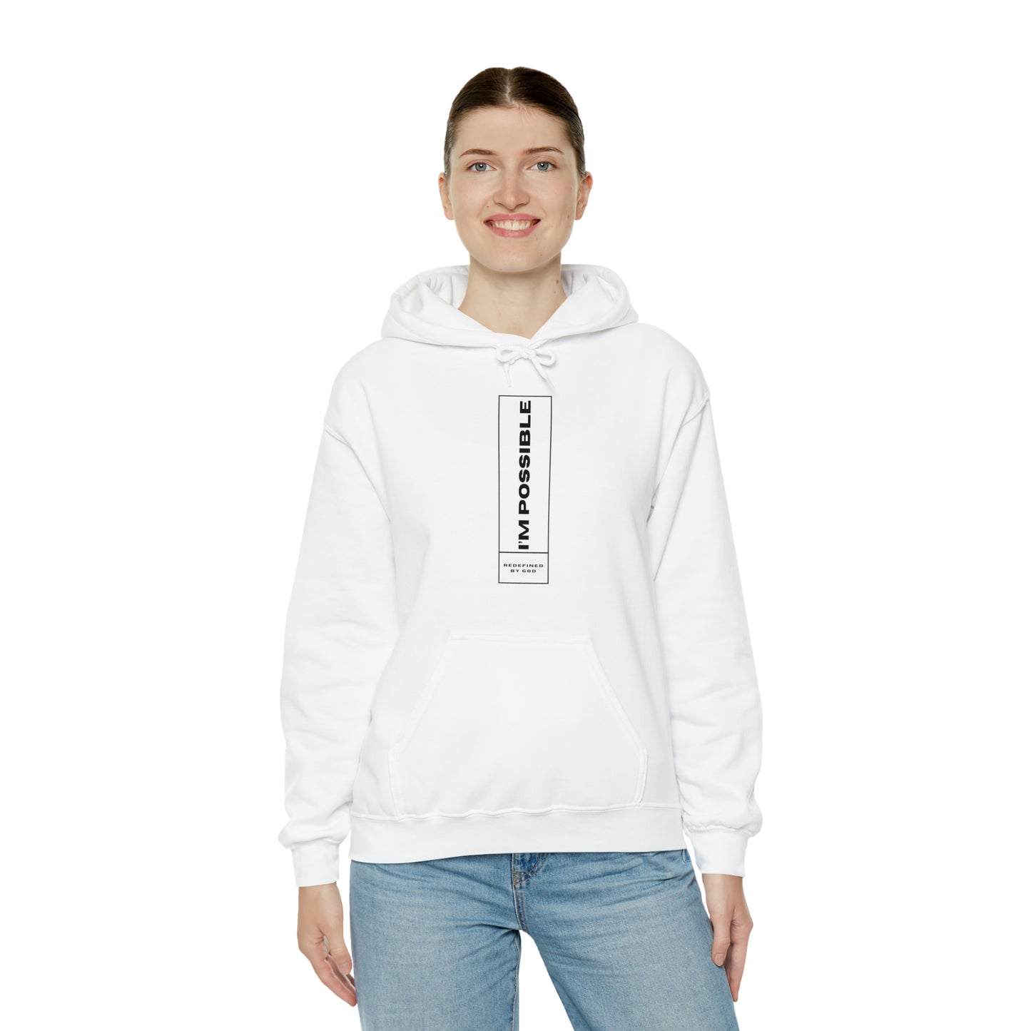 I'm Possible Redefined By God Unisex Hooded Sweatshirt Printify