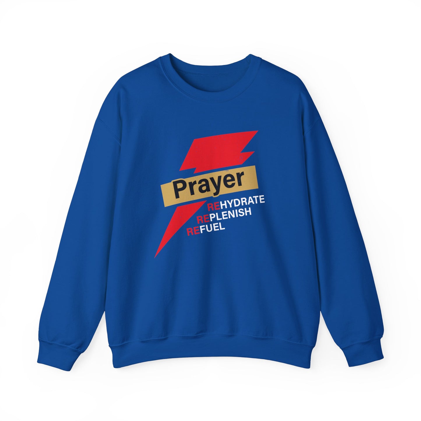 Prayer Rehydrate Replenish Refuel Unisex Heavy Blend™ Crewneck Christian Sweatshirt