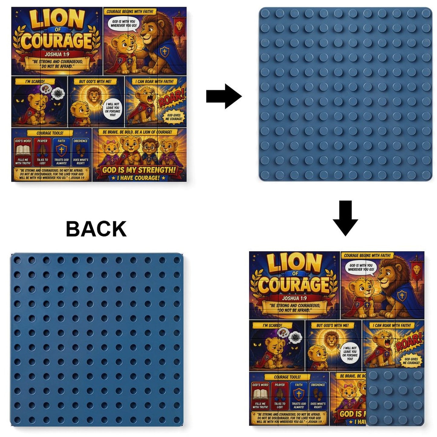 Lion of Courage – Building Block Puzzle Ornament - ClaimedbyGodDesigns