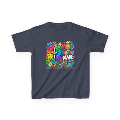 Youth Autism Awareness T-Shirt — "My Mind Is My Superpower" Colorful Brain Tee