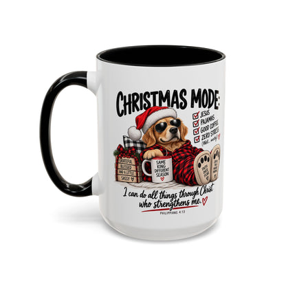 Christmas Mode: Jesus, Pajamas, Good Coffee Dog Coffee Mug