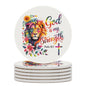 He Is My Strength Christian Round Ceramic Coaster - ClaimedbyGodDesigns