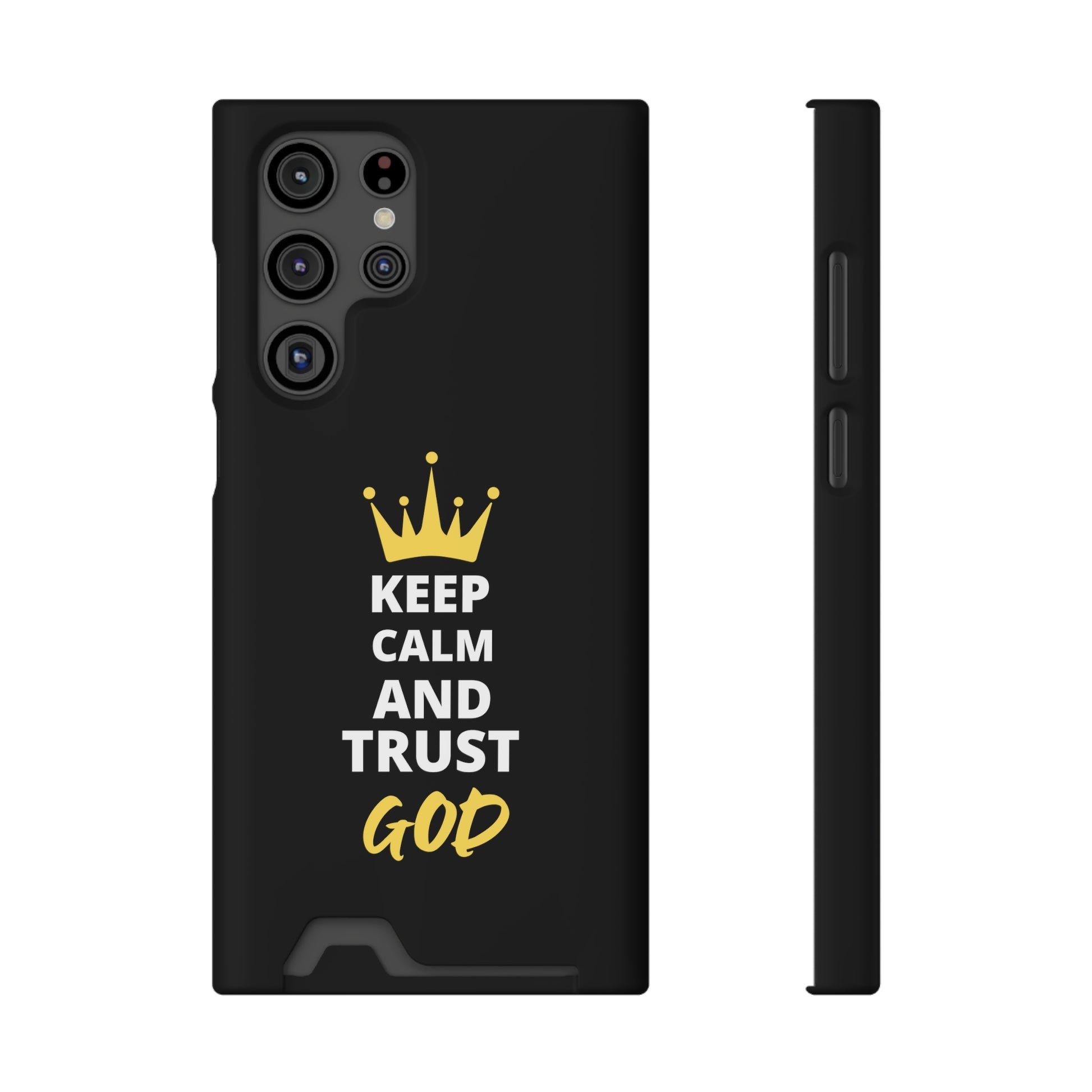 Keep Calm And Trust God Christian Phone Case With Card Holder Printify