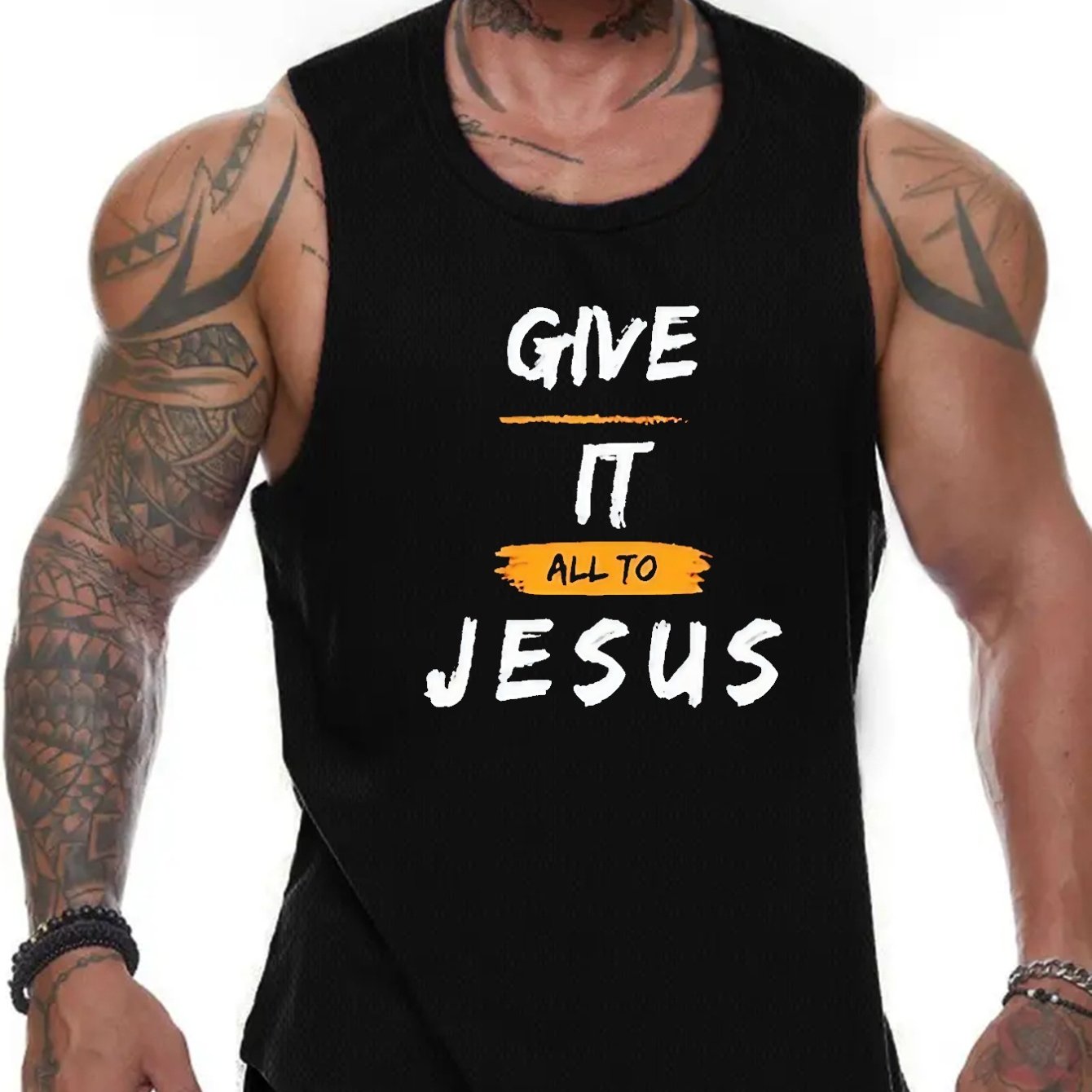 Give All To Jesus Men's Christian Tank Top claimedbygoddesigns