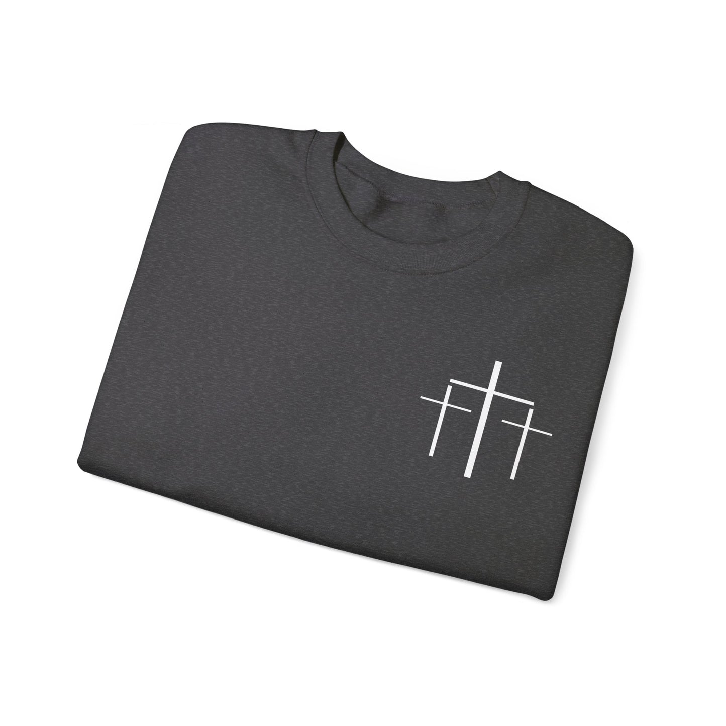 Faith Over Fear 3 Crosses  Unisex Heavy Blend™ Crewneck Christian Sweatshirt