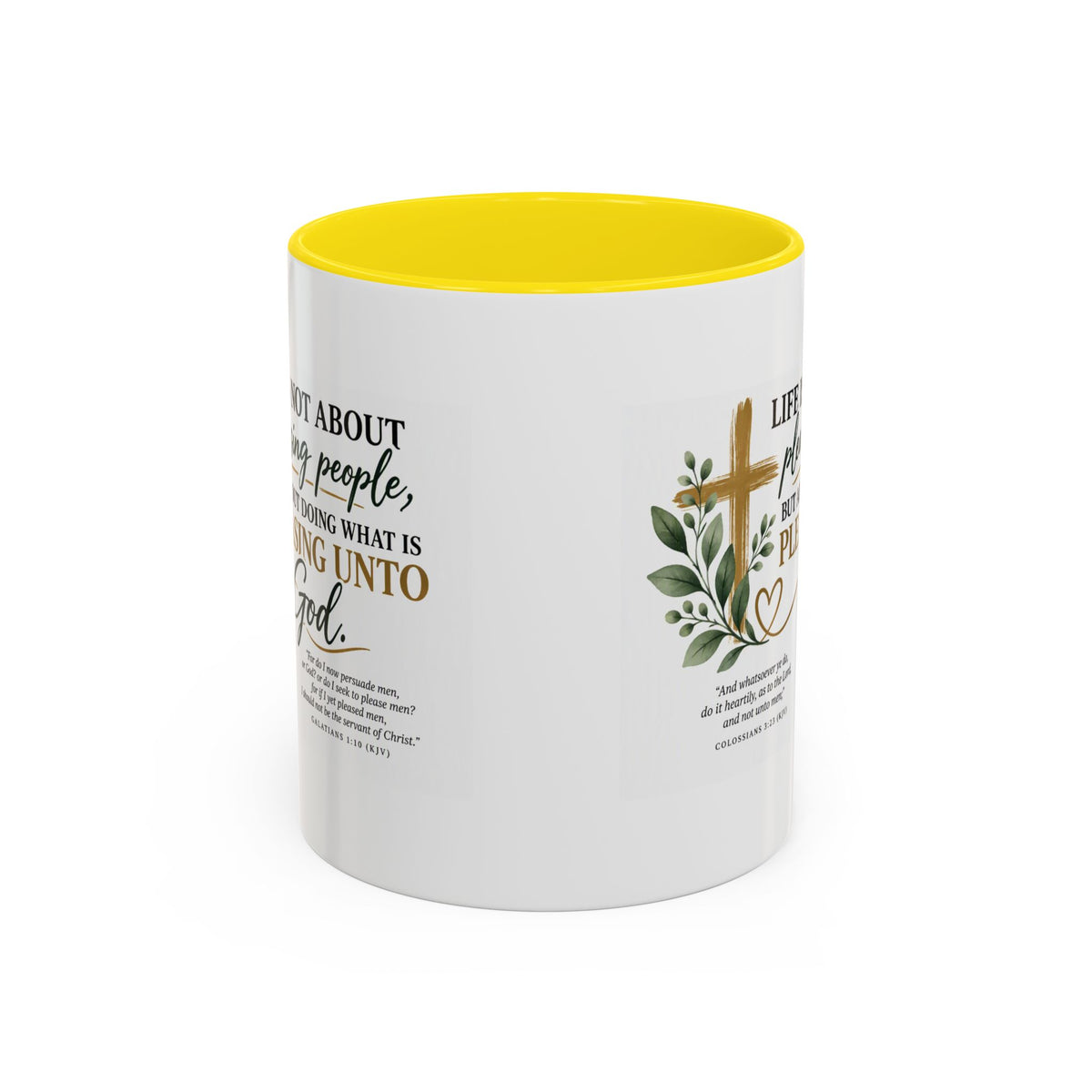 Christian Coffee Mug – "Pleasing Unto God" Inspirational Accent Mug (11/15oz)