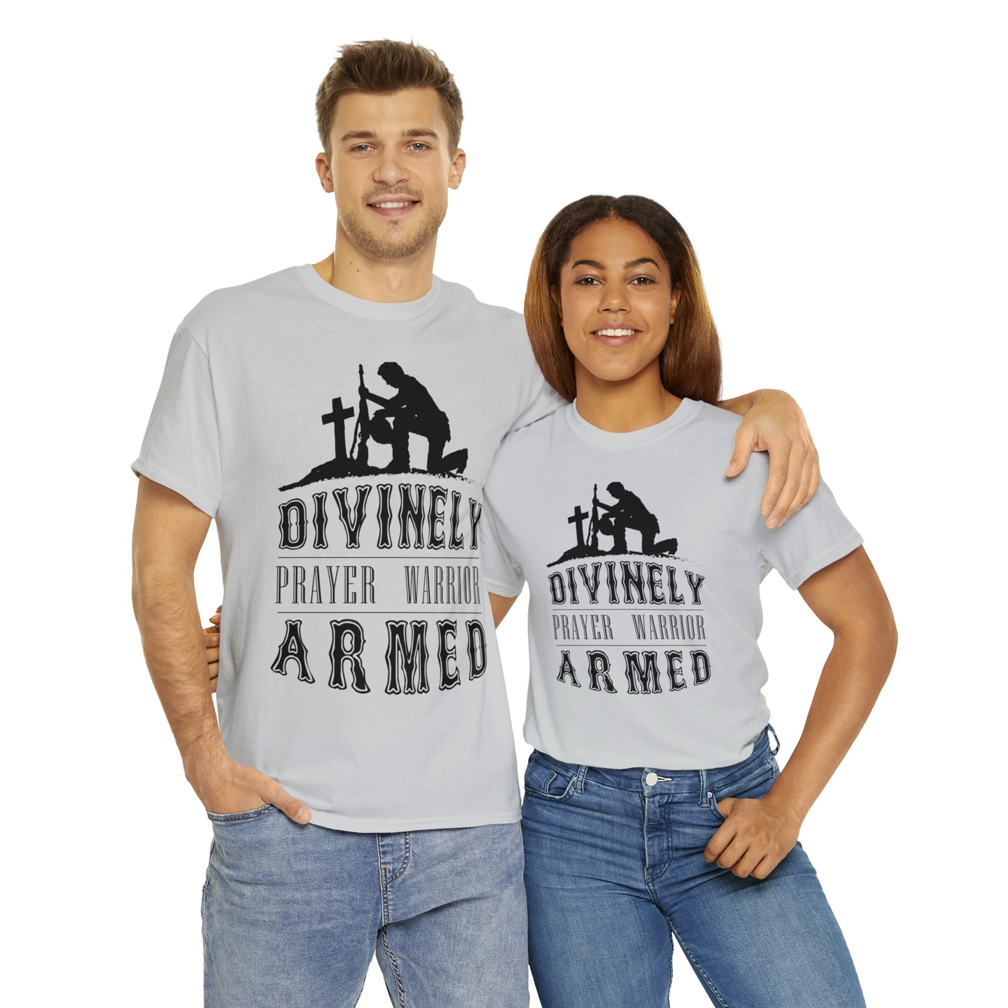 Divinely Armed Prayer Warrior Unisex Heavy Cotton Tee