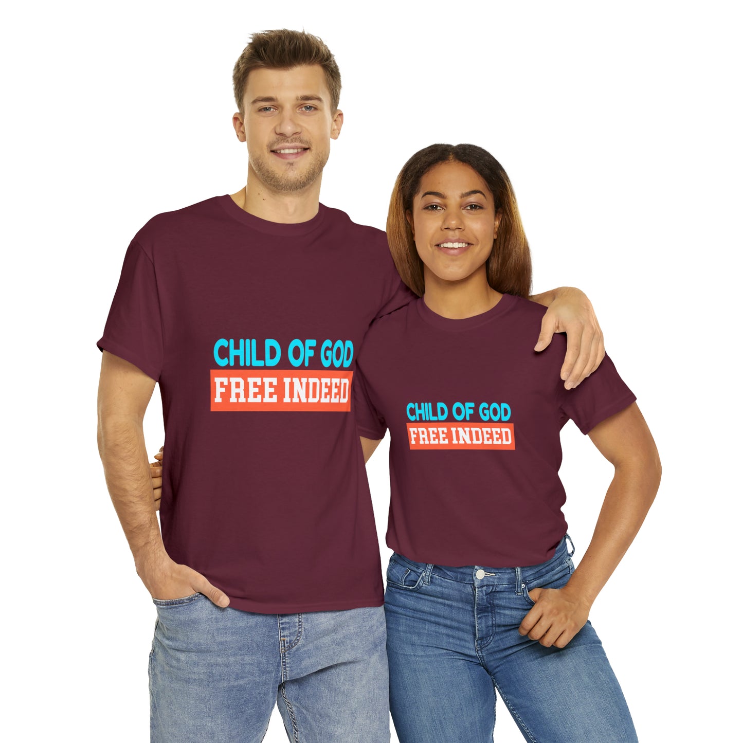 Child Of God Free Indeed Unisex Heavy Cotton Tee Printify