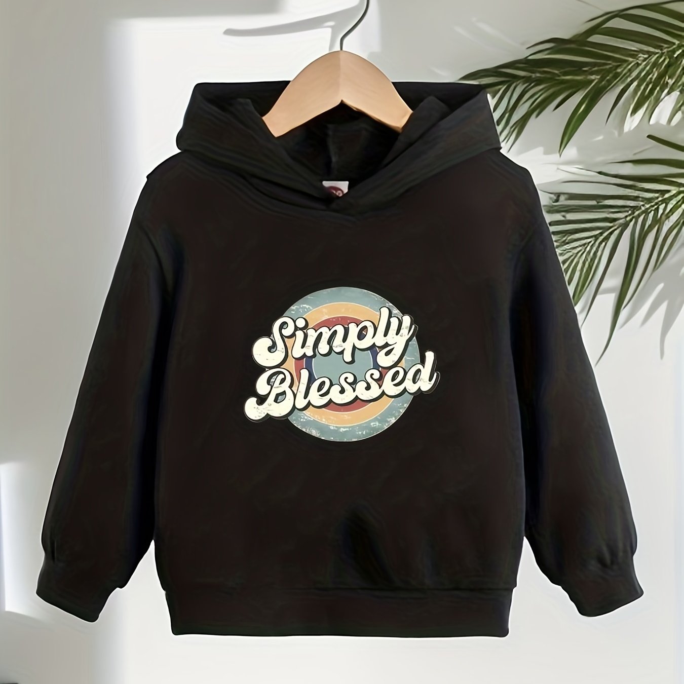 Simply Blessed Youth Christian Pullover Hooded Sweatshirt claimedbygoddesigns