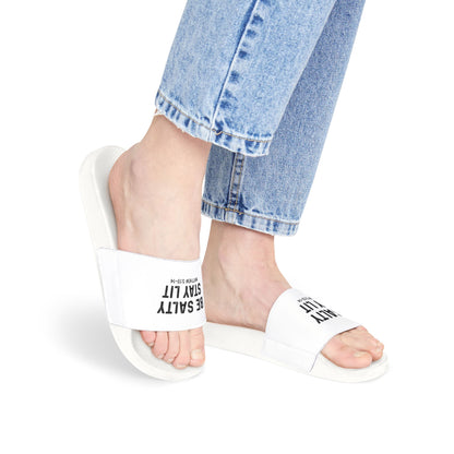 Casual Comfort Women's Christian Sandals - 'Be Salty Stay Lit' - Perfect for Summer Outings