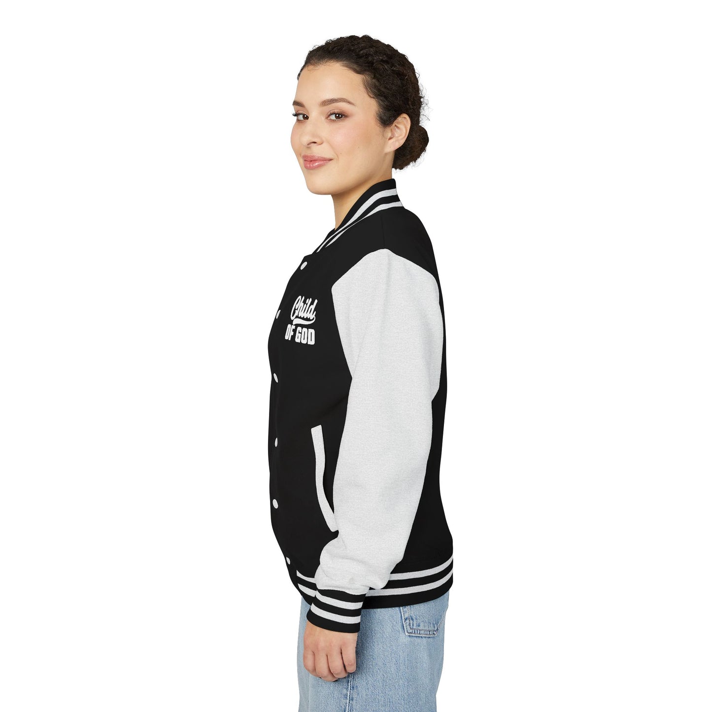 Unisex Heavyweight Christian Letterman Jacket - 'Child Of The Almighty' Statement Jacket