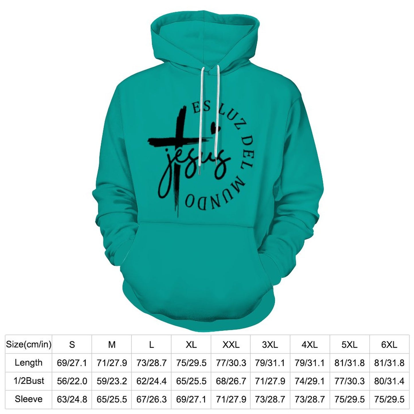 Jesus Es Luz Del Mundo Spanish Women's Christian Pullover Hooded Sweatshirt