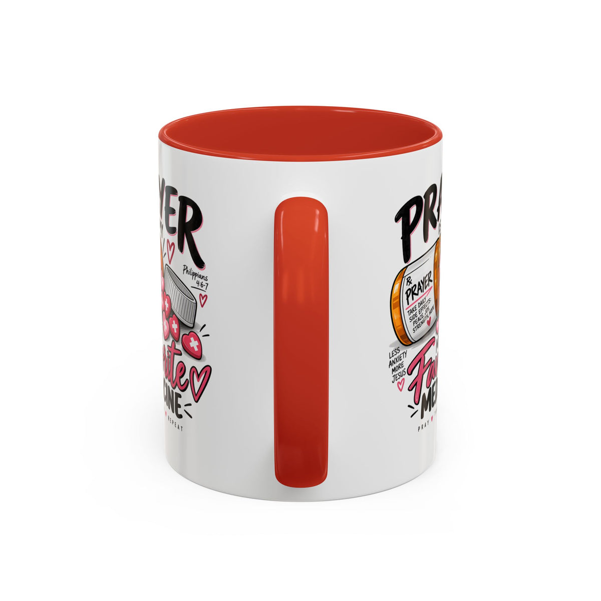 Prayer Is My Favorite Medicine Accent Coffee Mug – Inspirational Religious Gift