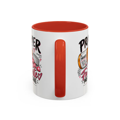 Prayer Is My Favorite Medicine Accent Coffee Mug – Inspirational Religious Gift