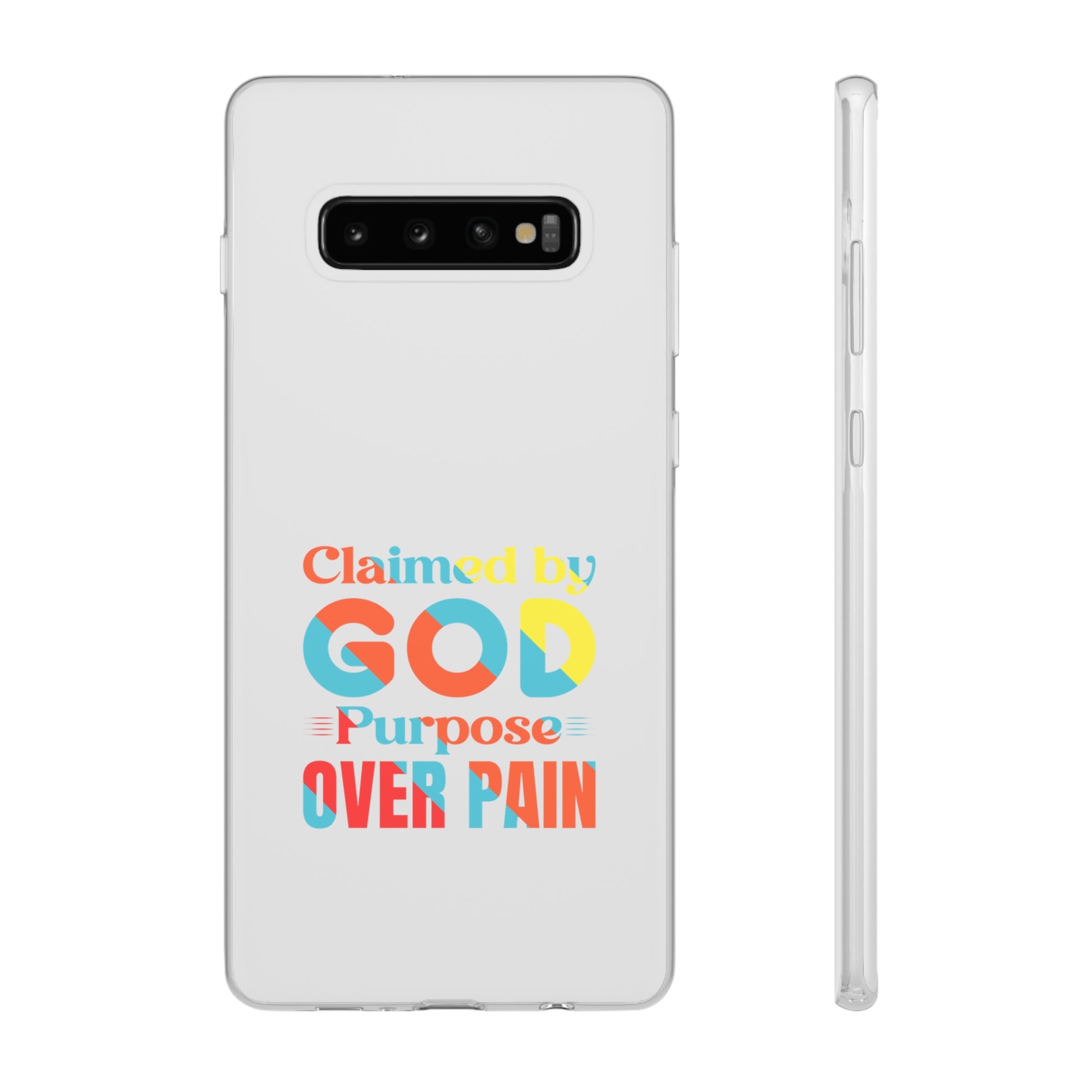 Claimed By God Purpose Over Pain Christian Flexi Phone Case Printify