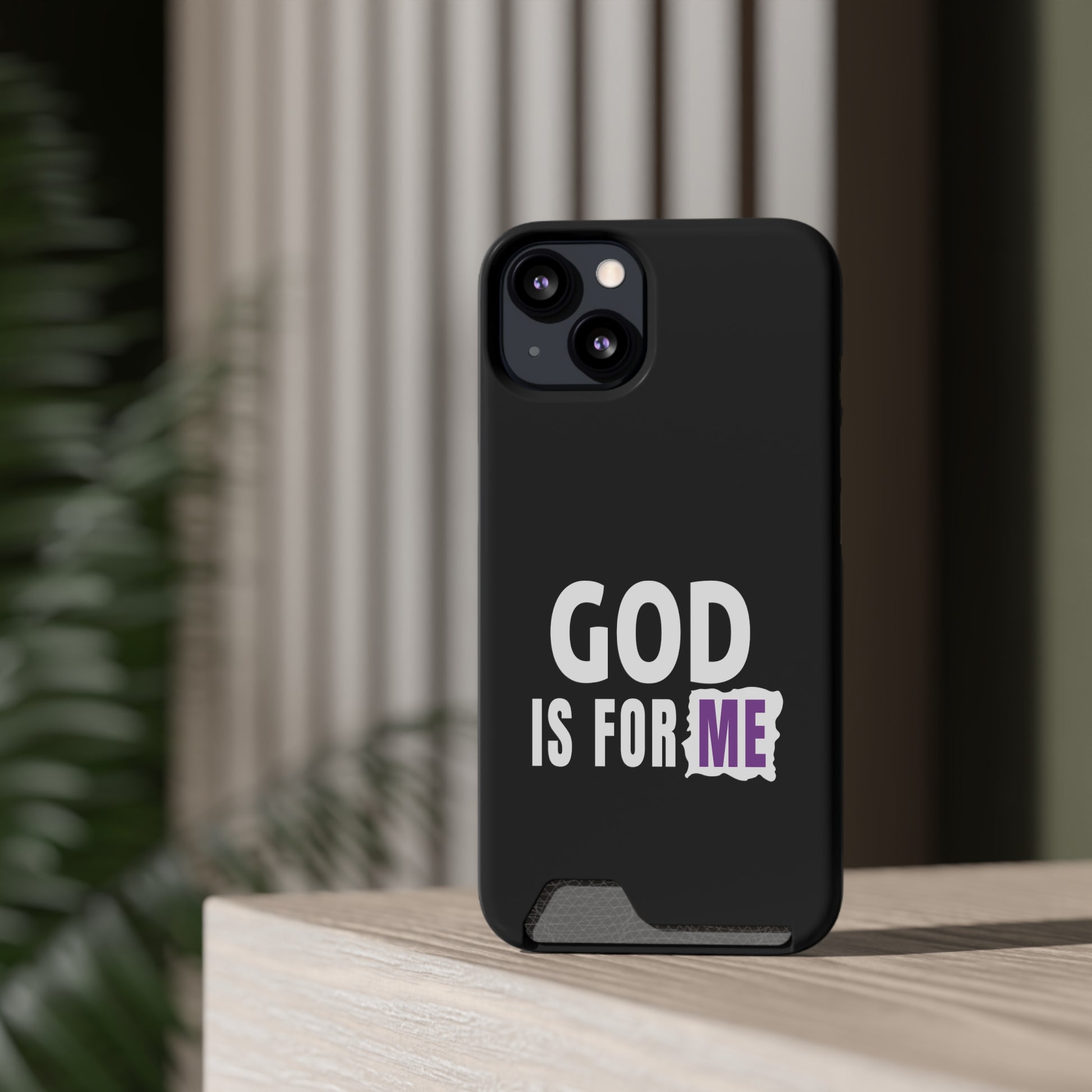 God Is For Me Christian Phone Case With Card Holder Printify